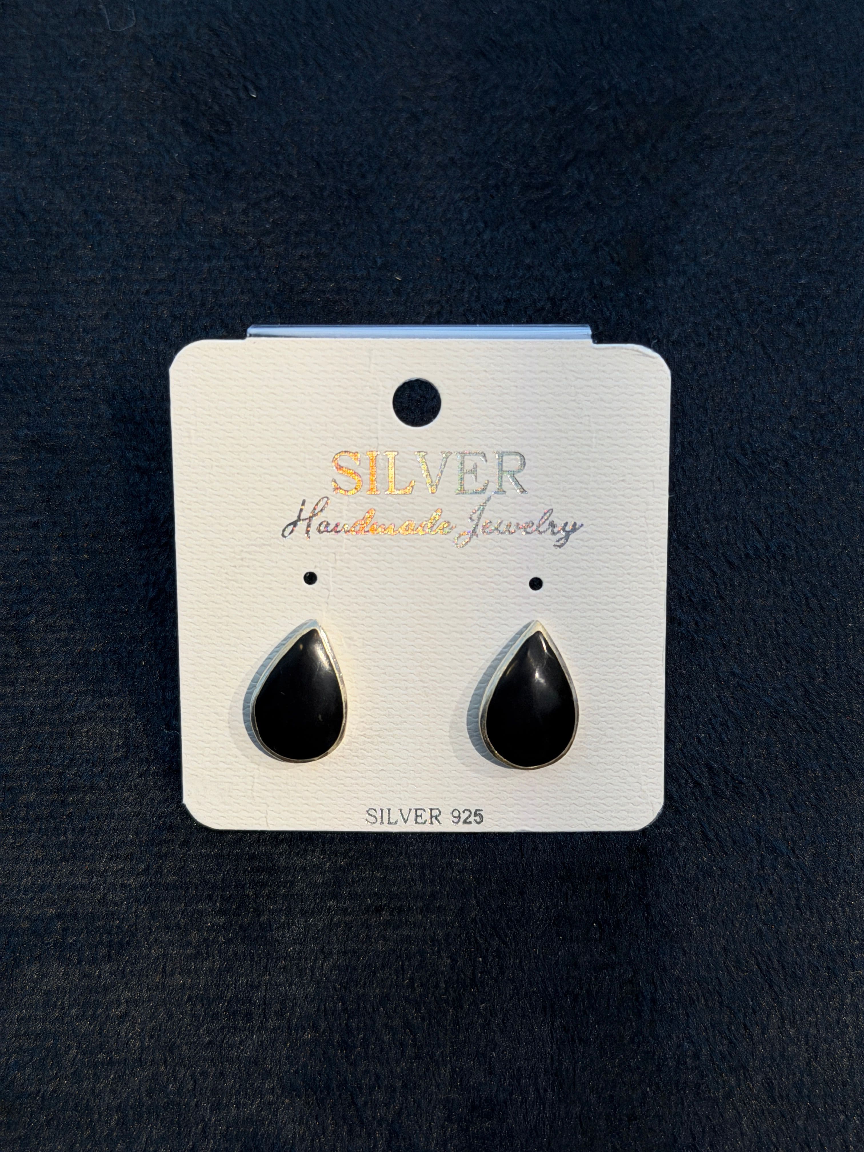 Midnight Teardrop Studs