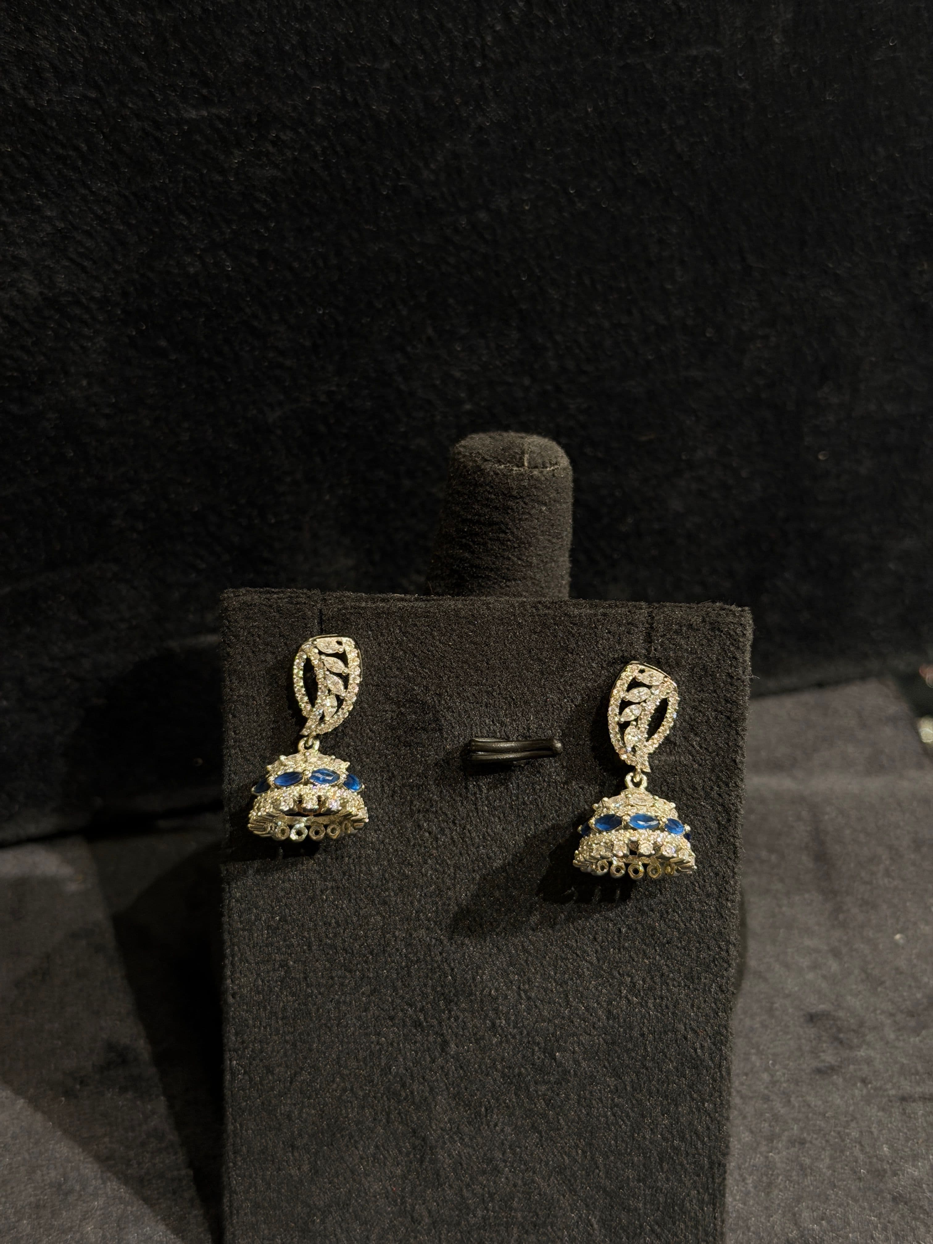 Sapphire Vine Jhumka Earrings