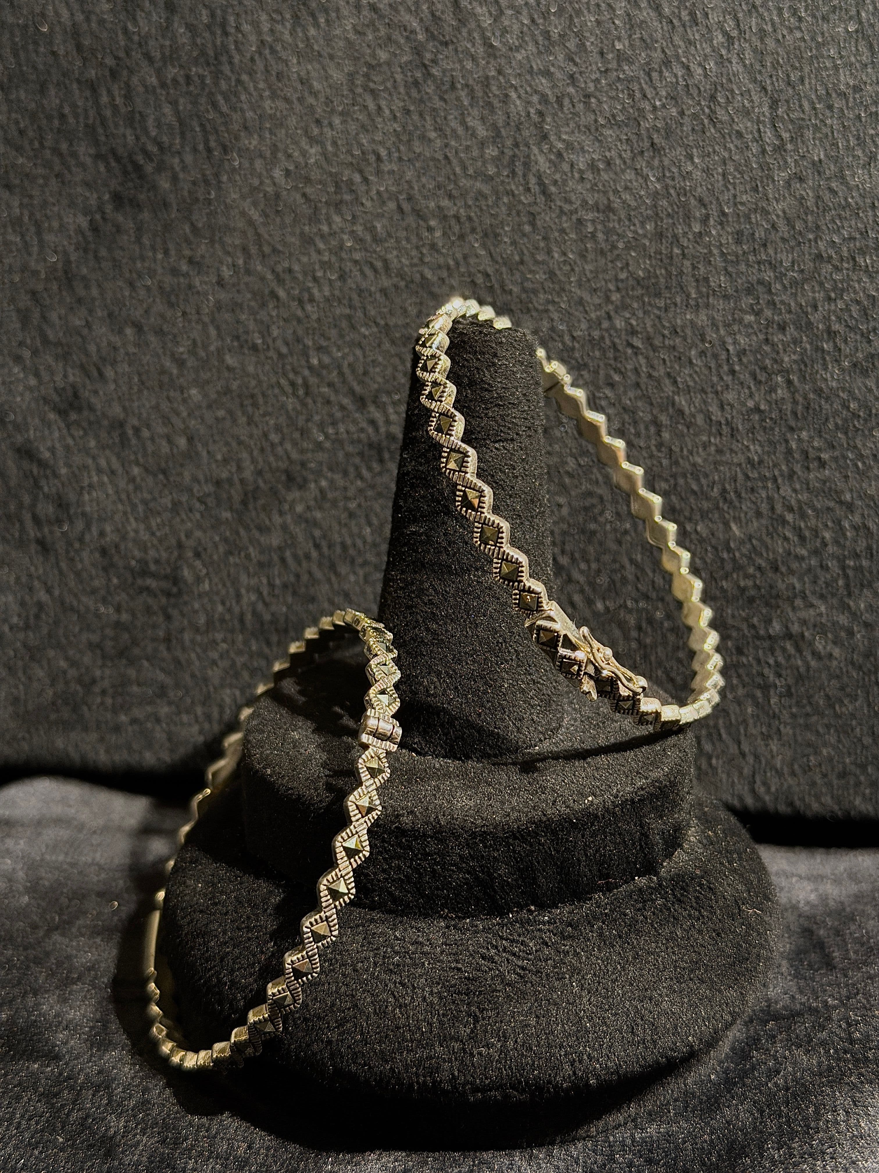 Marcasite Chevron Elegance Bangles