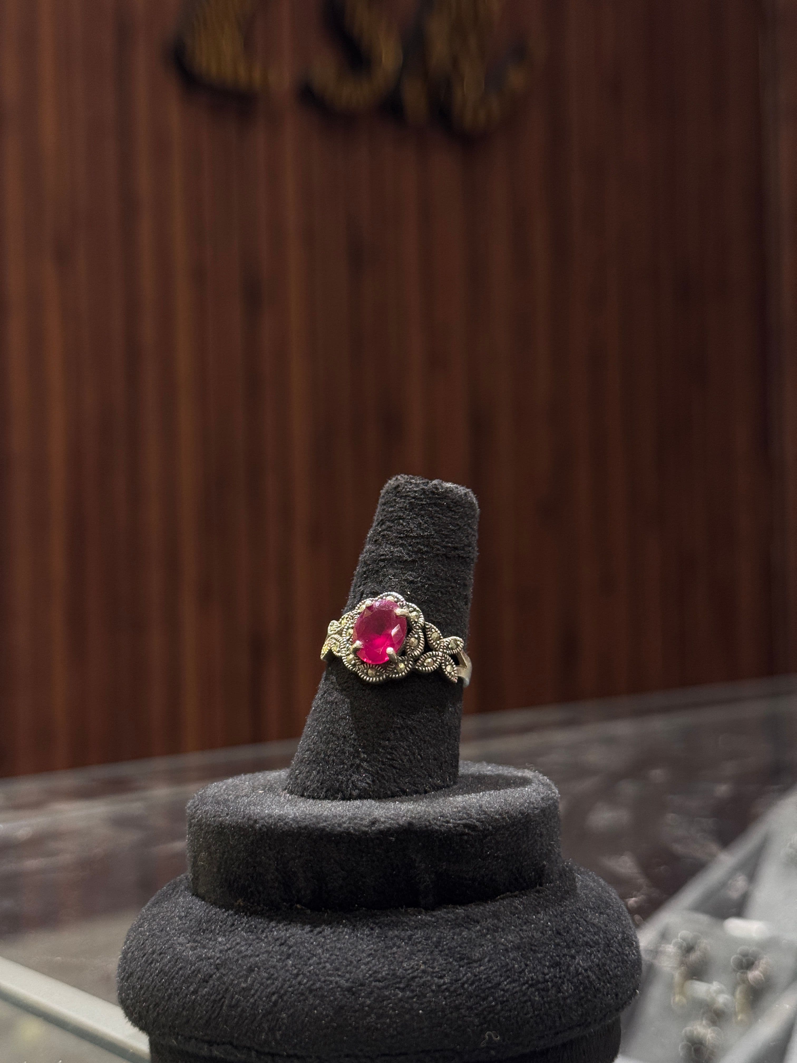 Crimson Blossom Ring